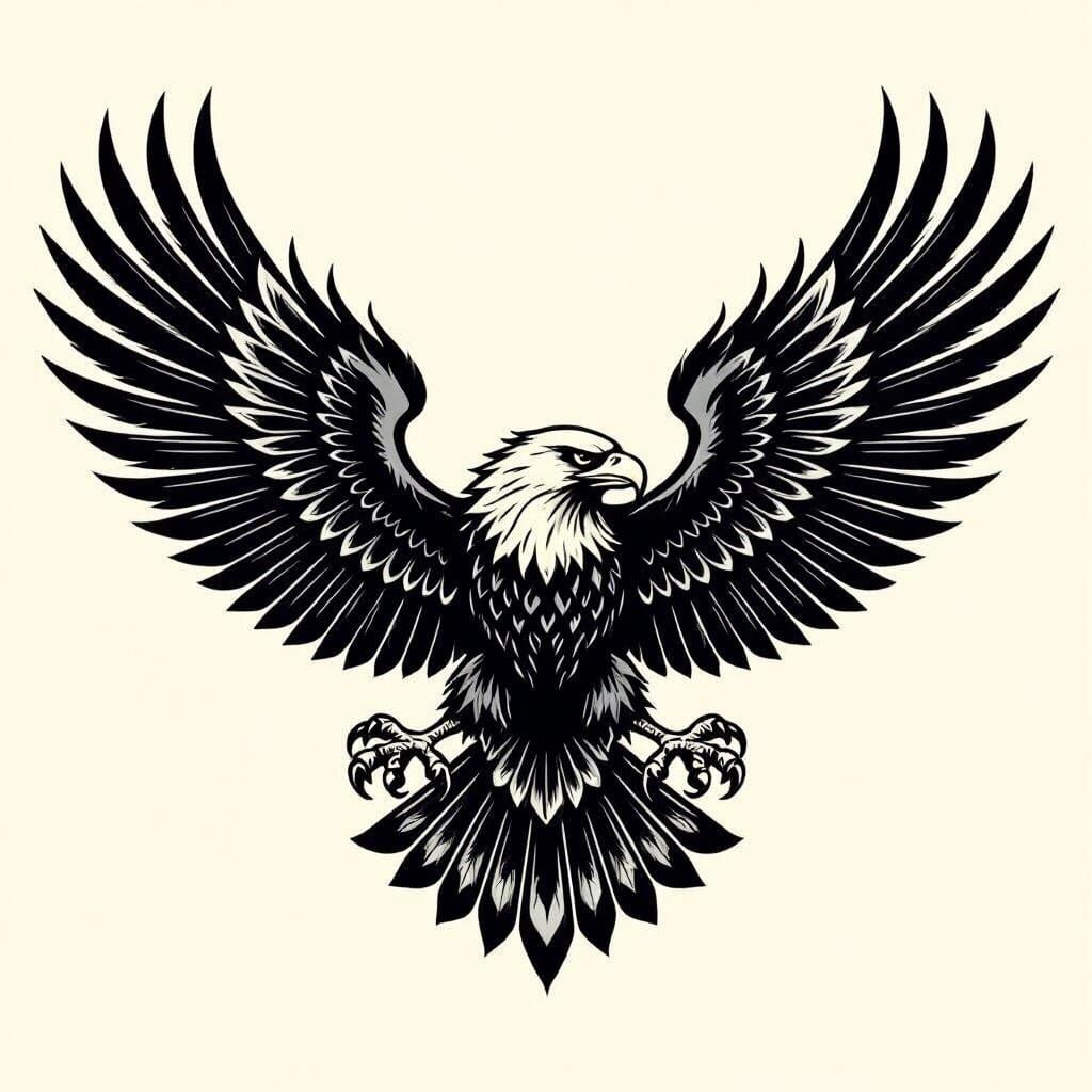 Tribal Eagle Tattoo Design Vector Art