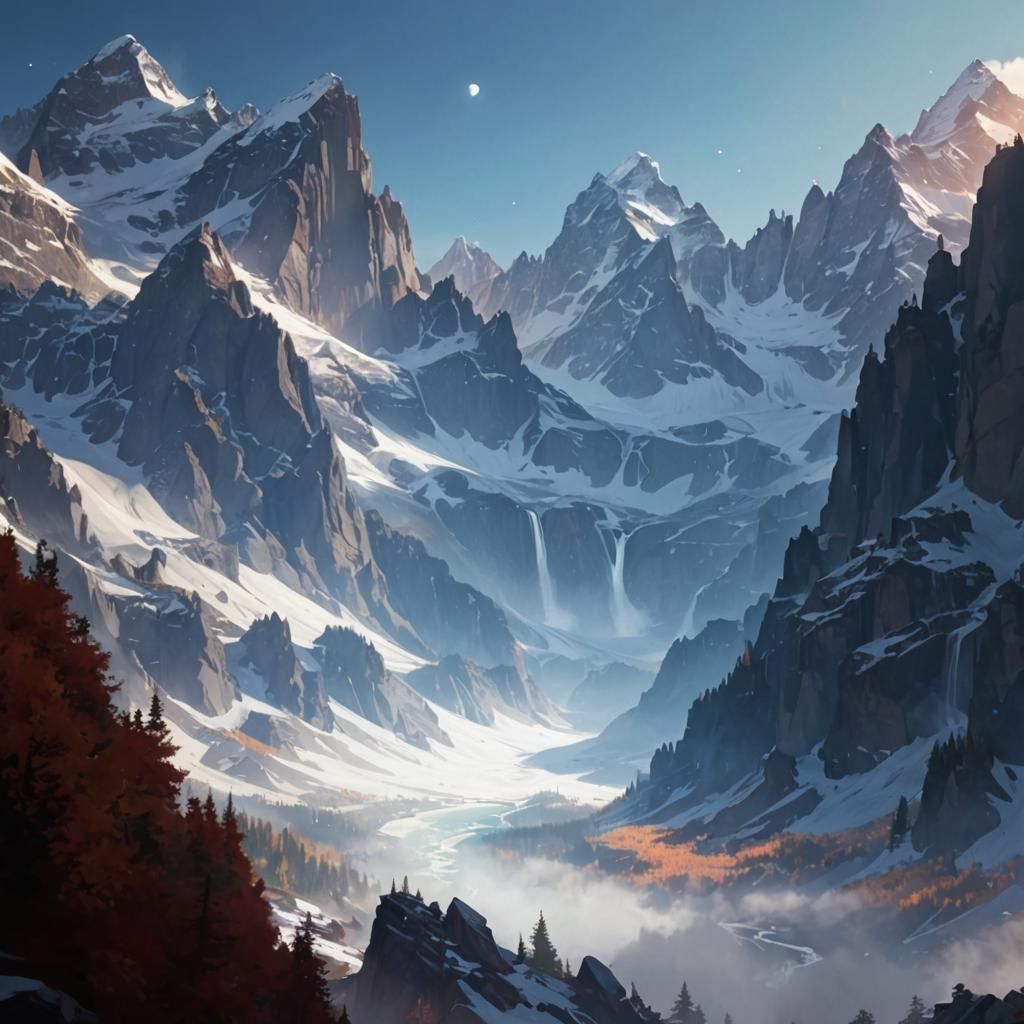 Valley of Ten Peaks: Hyperdetailed Concept Art
