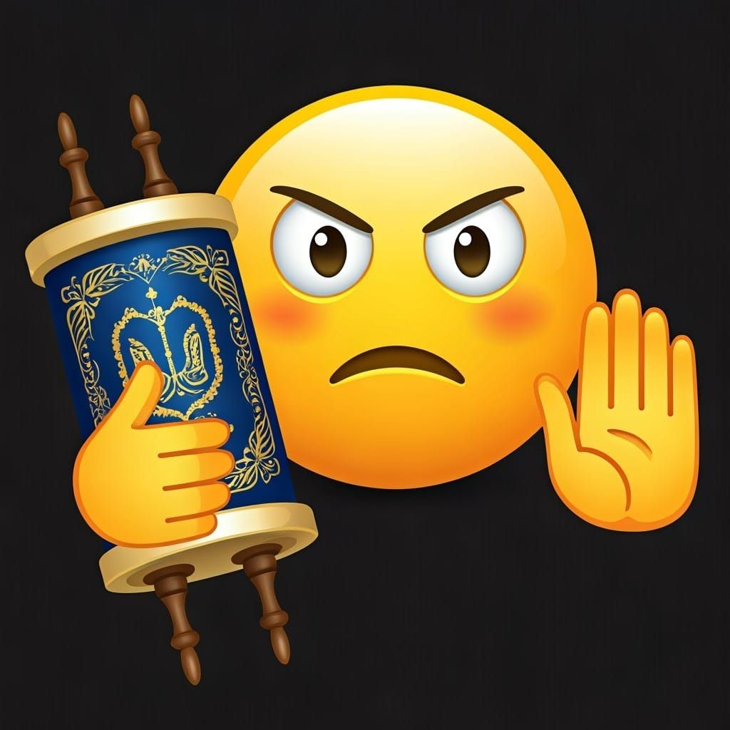 Determined Emoji Holding Torah Scroll
