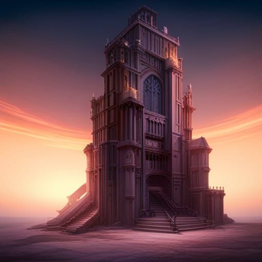 Deserted Castle in Dark Fantasy Style