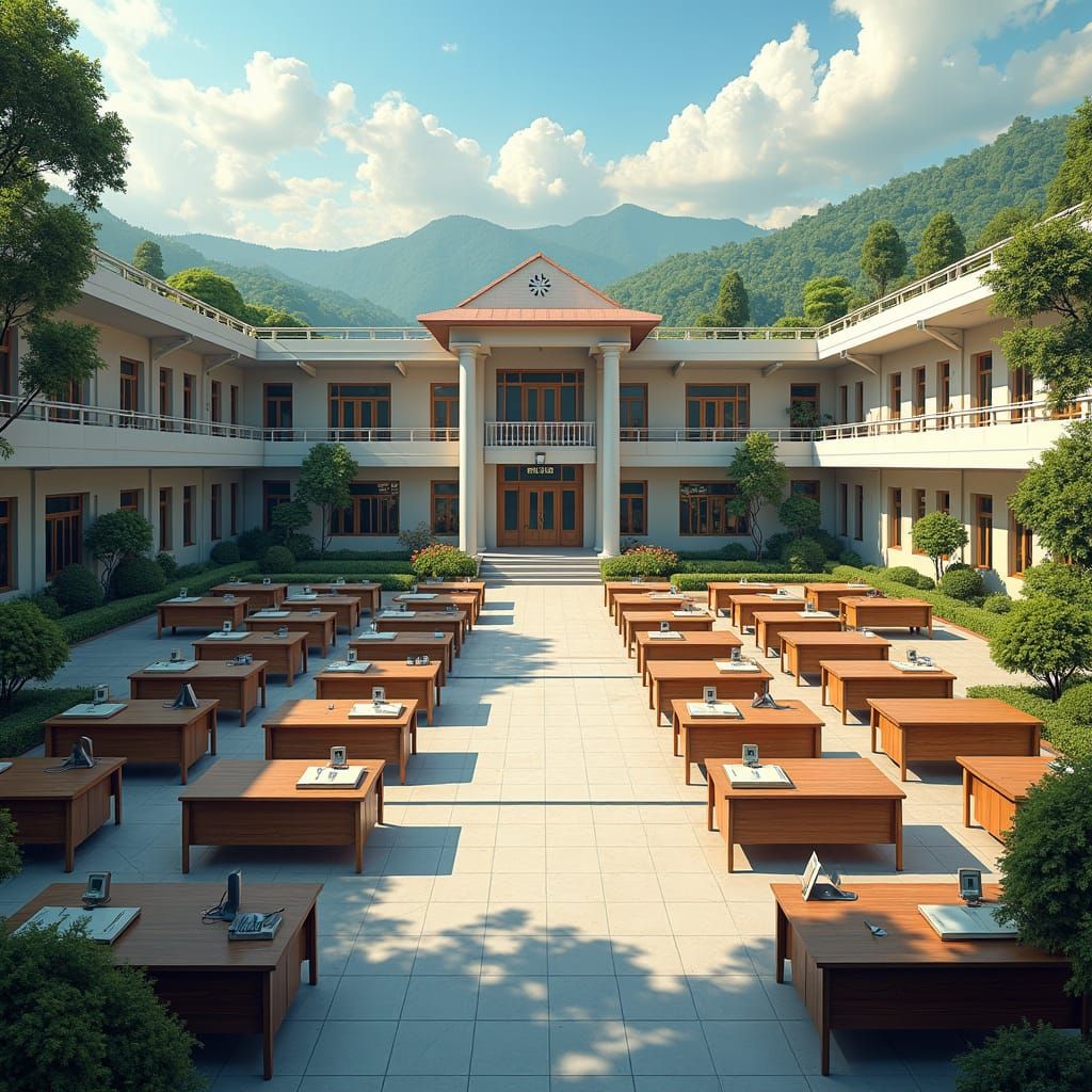 School Campus Network Topology in Unreal Engine 5