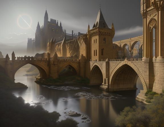 Epic Medieval Bridge Connects Two Bustling Cities in Golden ...