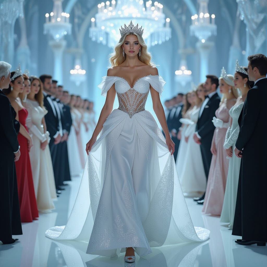 Princess in Crystal Kingdom Inauguration with Glass Gown