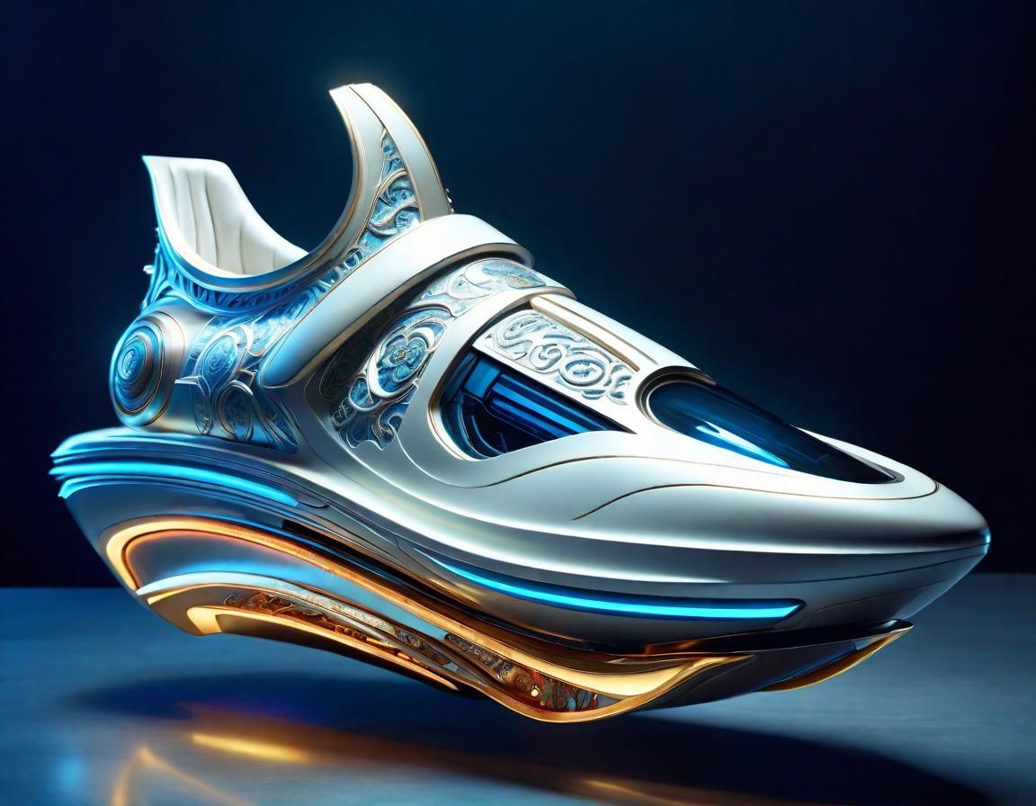Futuristic Hovering Jet Shoe Advertisement in 8K