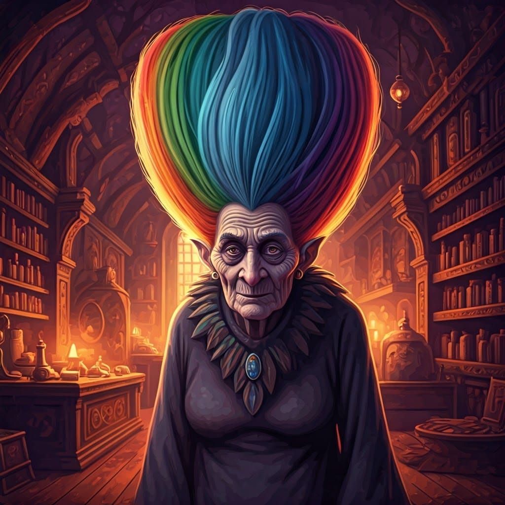 Rainbow Updo Hairstyle in Anime Style