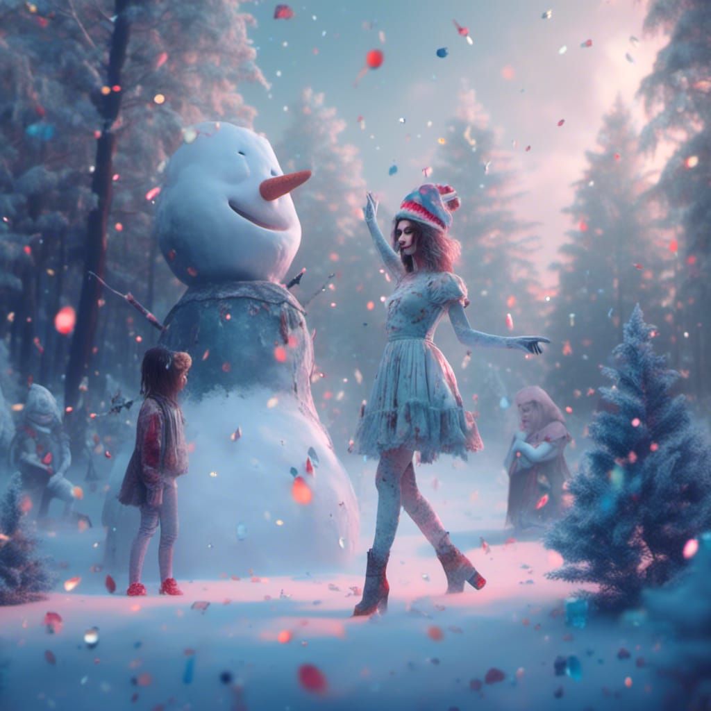Dancing with Elf and Snowman in Candyland