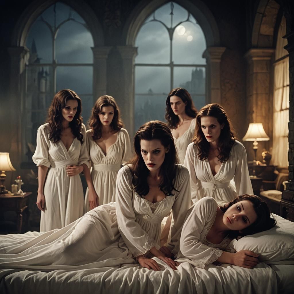 Gothic Vampire Scene in Moonlight