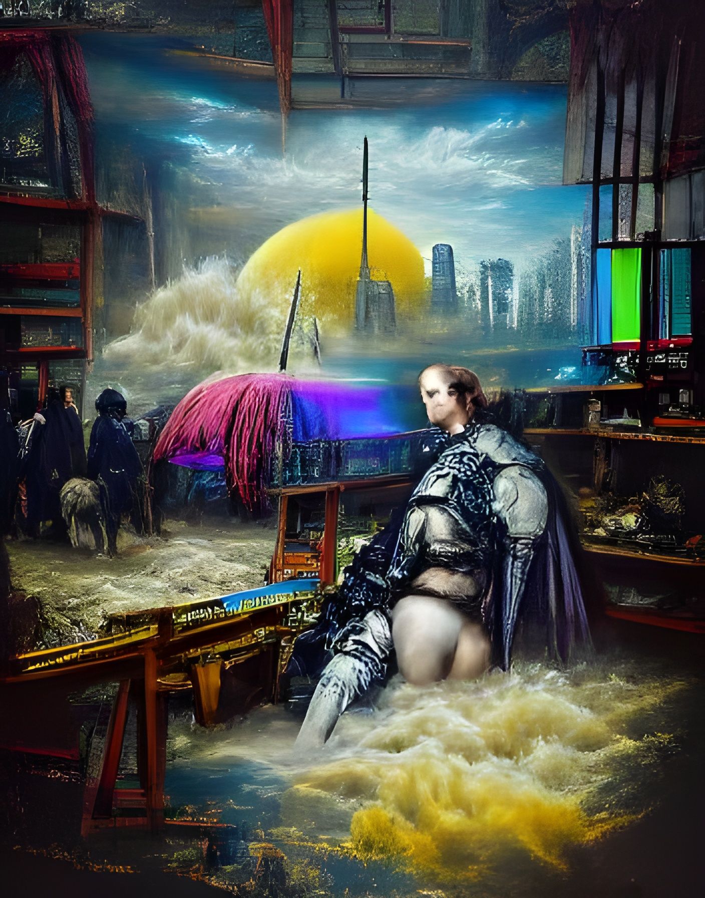 Cyberpunk Future in Gustave Dore Style