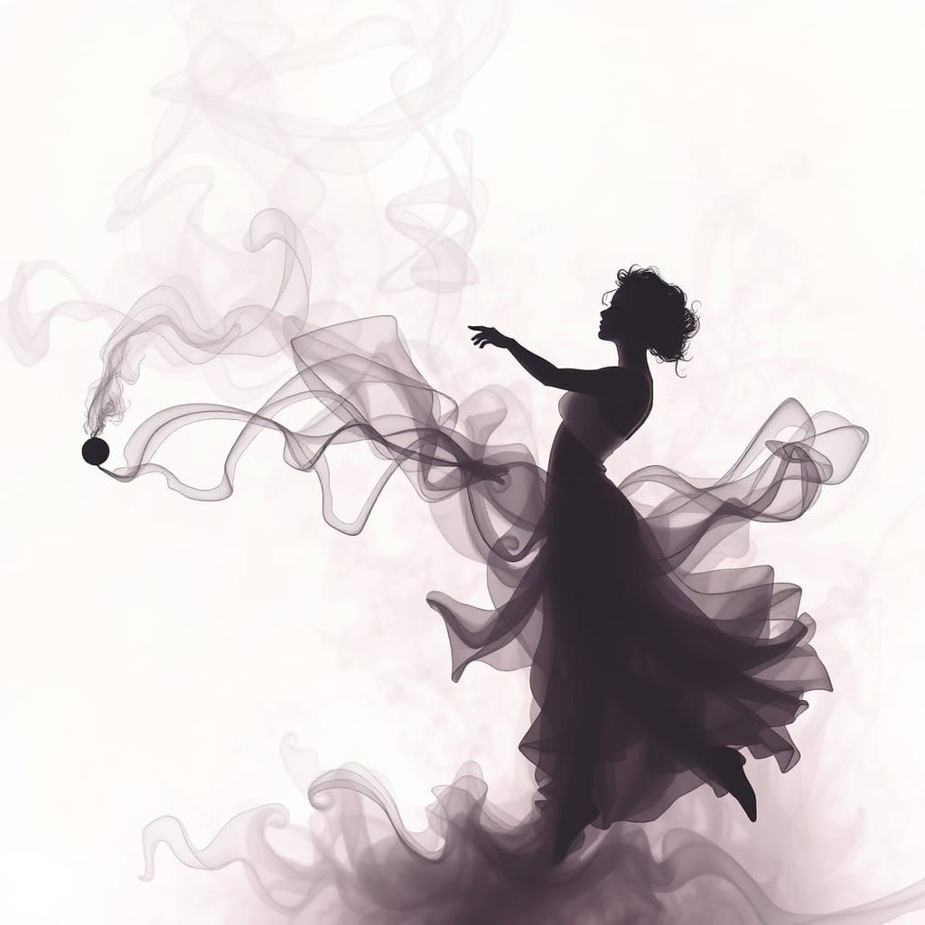 Abstract Ink Smoke Bodyscape Dance