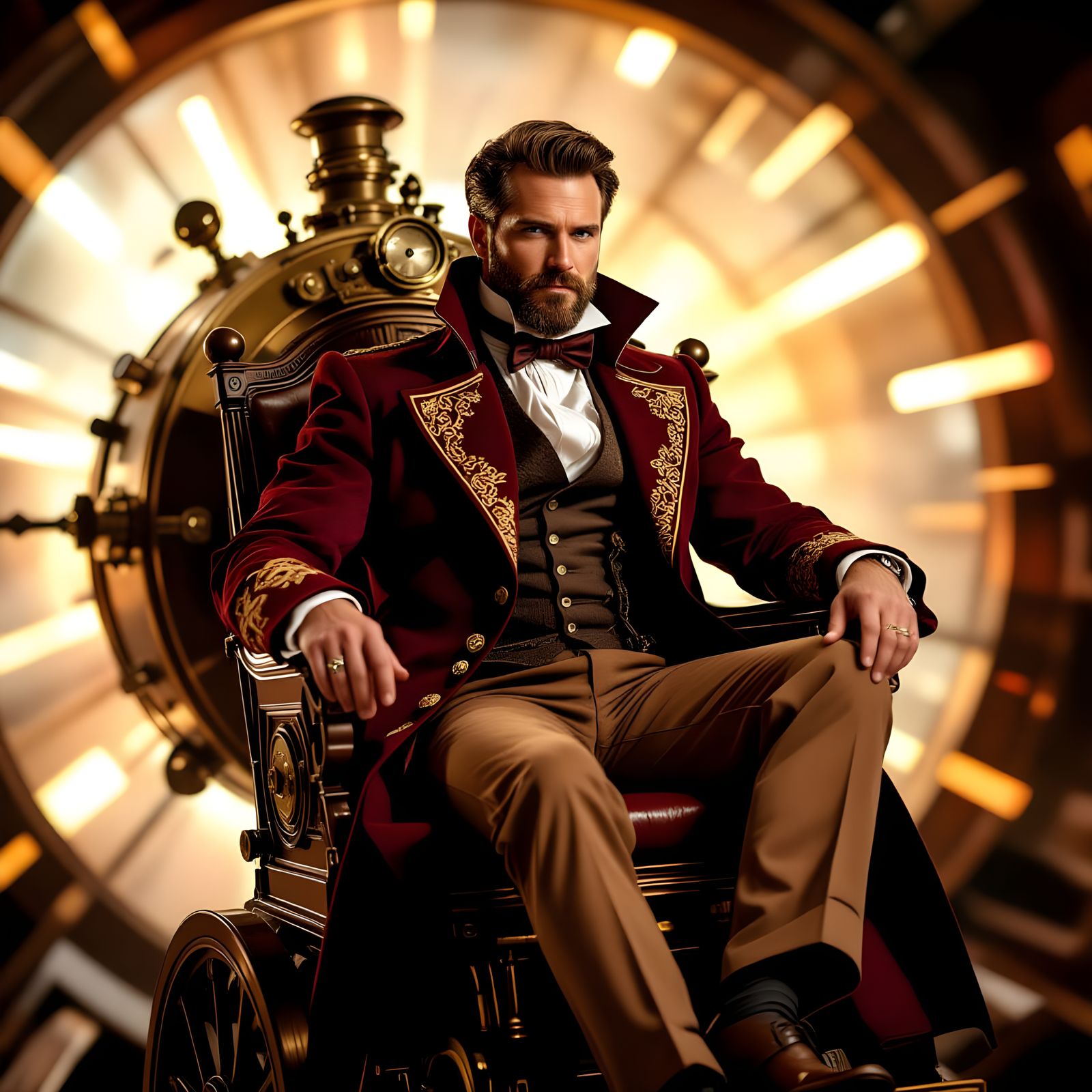 Steampunk Scientist in Time Machine