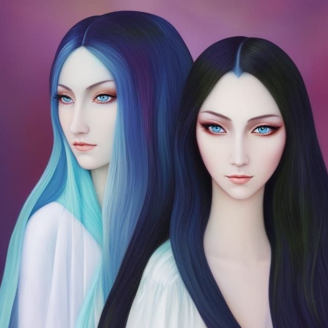 Ethereal Moon Elves in Watercolor Illustration