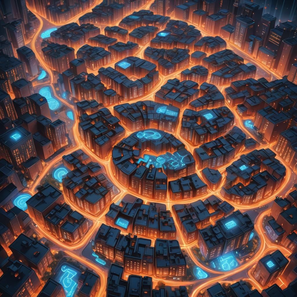 Glowing Brain City Concept Art in Unreal Engine 5