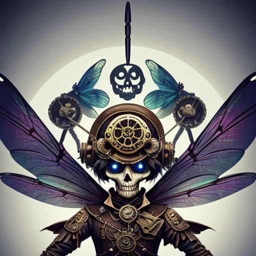 This symbol is a dragonfly combined with a skull.  It is qui...