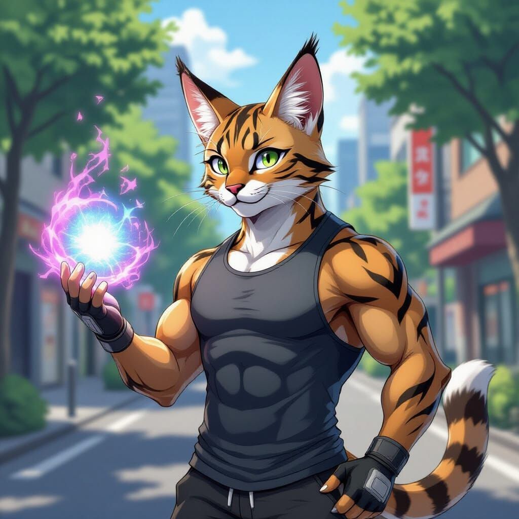 Magical Serval in Tokyo, Anime Style