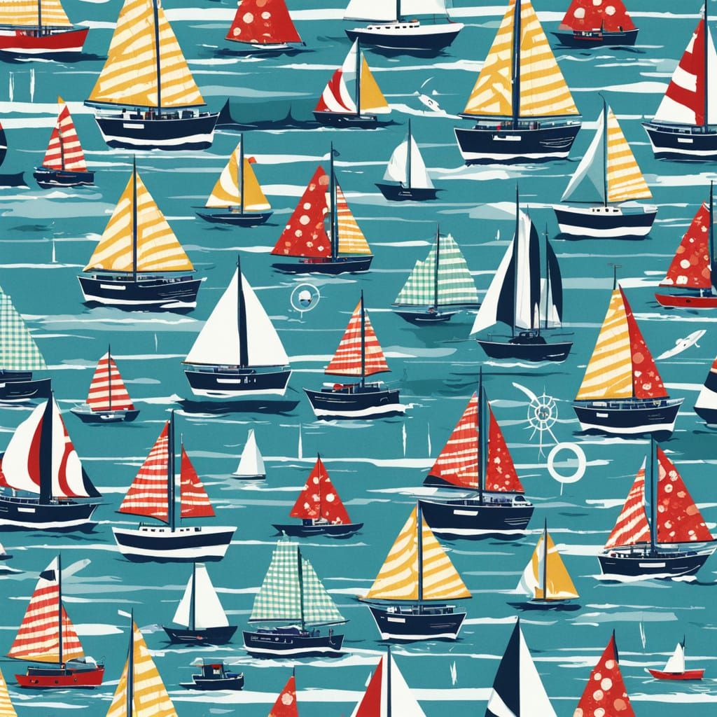 Whimsical Gingham Scene Unveils a Subtle Luxury Yacht