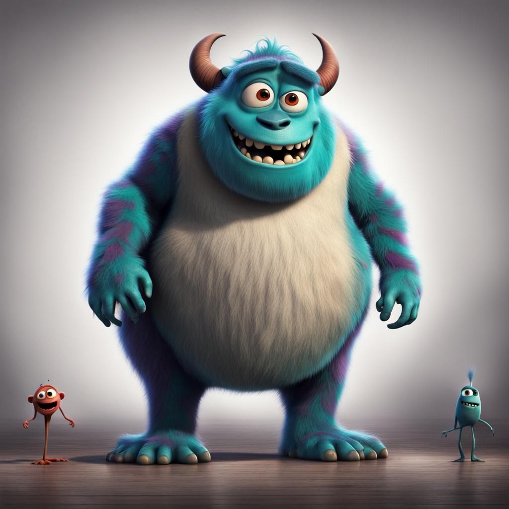 Friendly Monster in Pixar Film Style