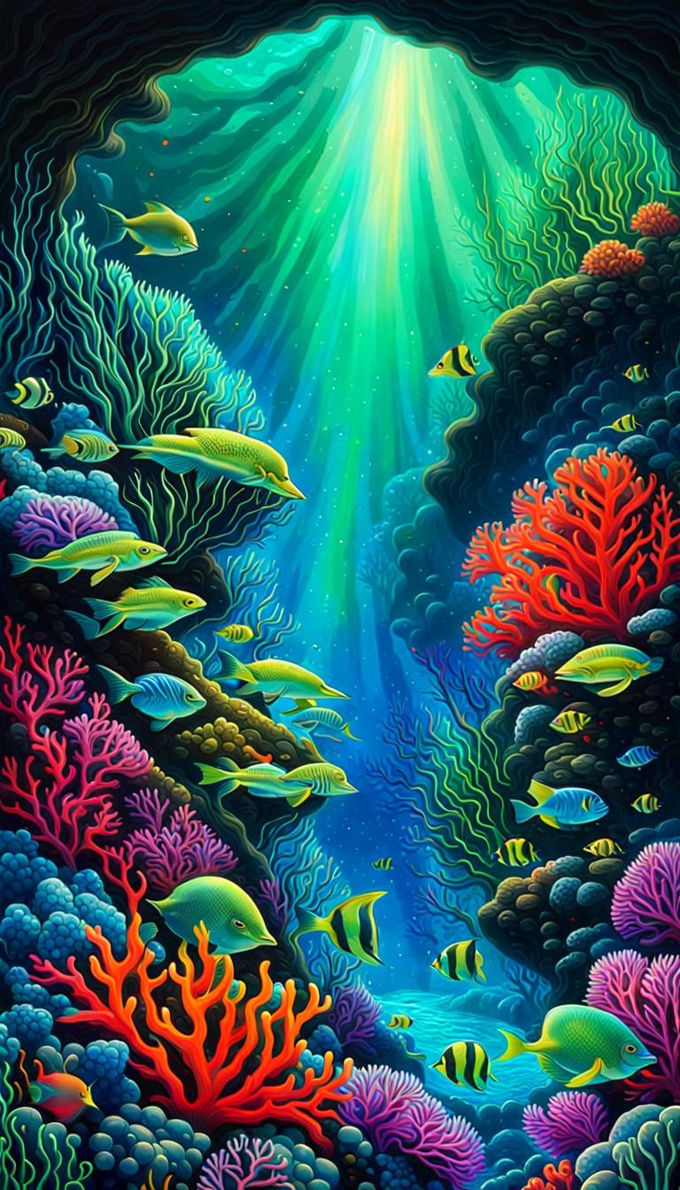 Dark Light Coral Reef