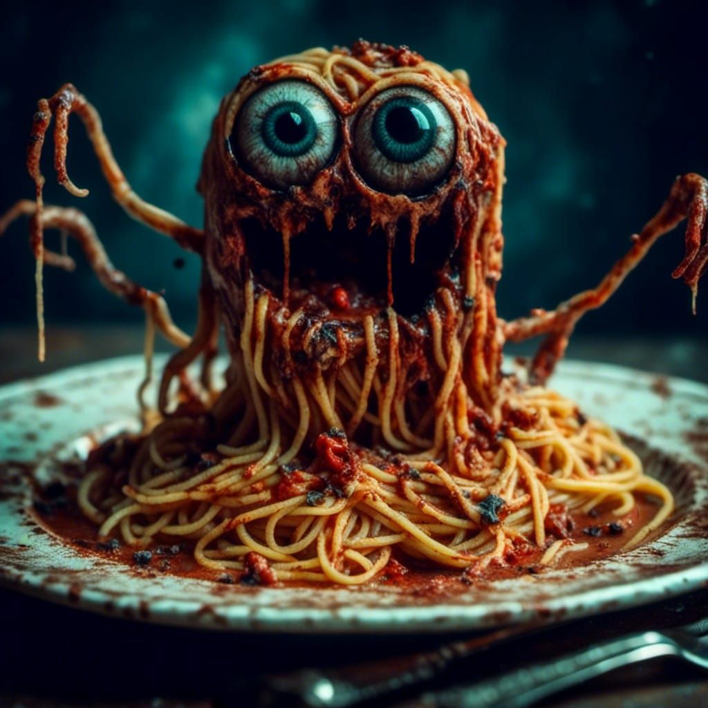 <lora:Macabre:1.0> Cute Chibi Spaghetti Monster