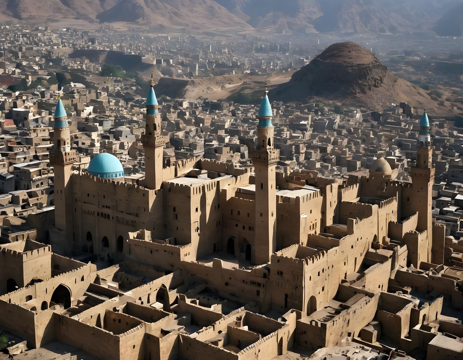 Ancient Citadel in Yemeni Taiz Landscape