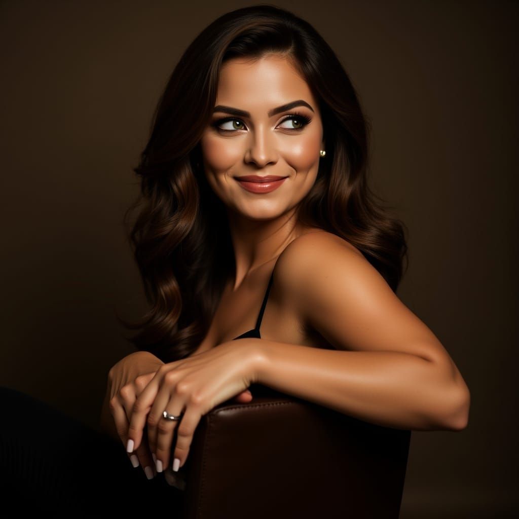 Glamorous Argentinian Woman with Heterochromic Eyes