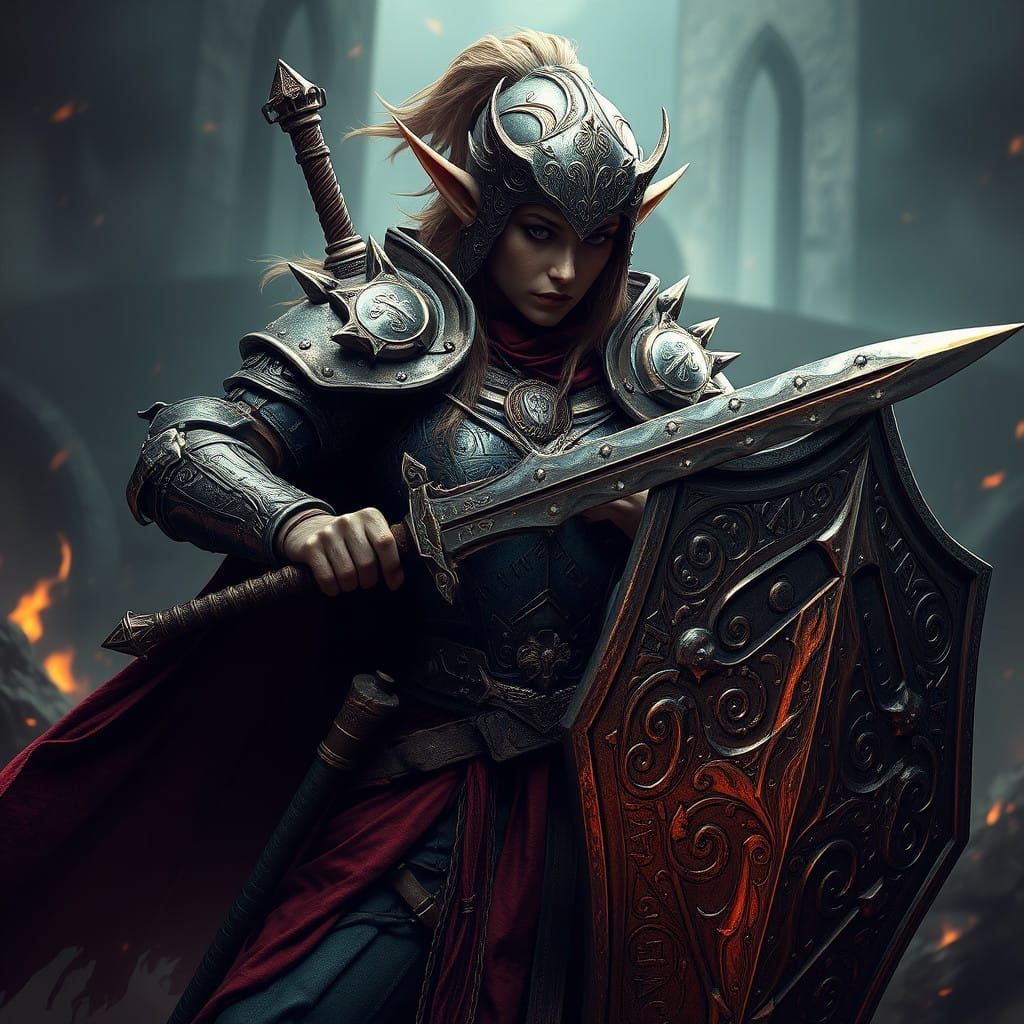 Ethereal Elven Warrior, Ready for Battle