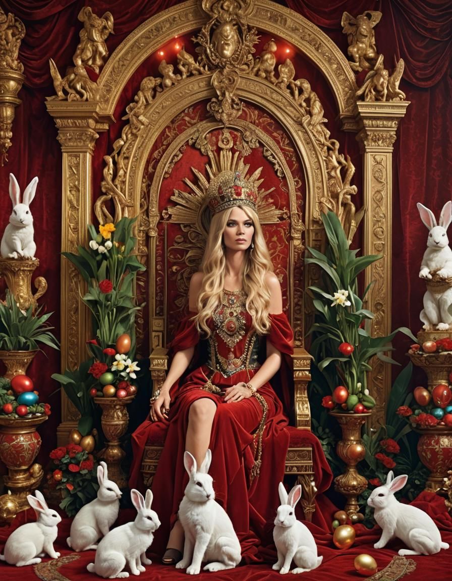 Ishtar on a Throne with Easter Eggs