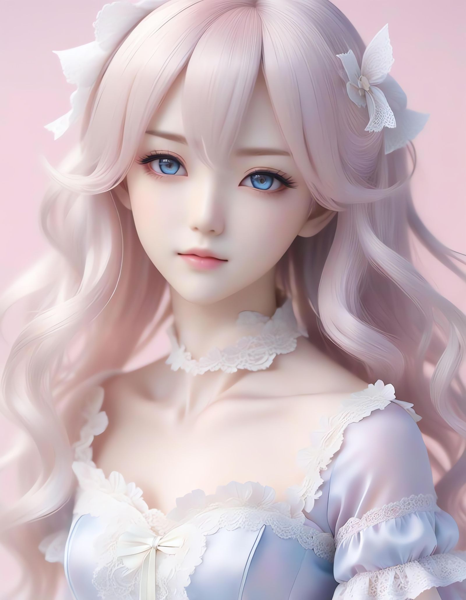 Chibified Sakuya Izayoi Portrait in Pastel 3D