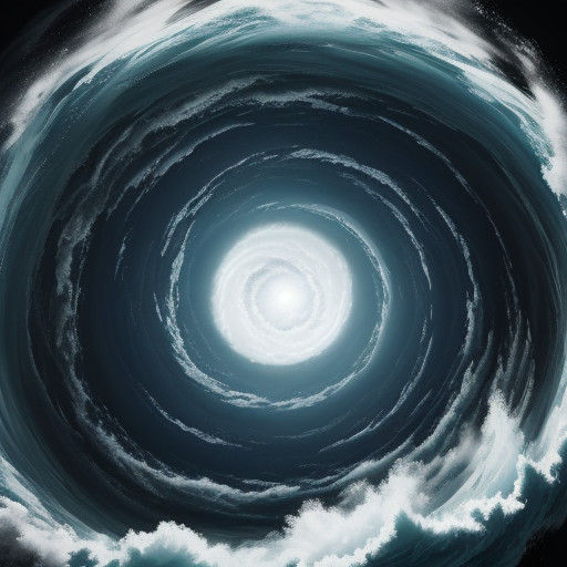 Surreal Stormy Maelstrom Unfolds in Turbulent Waves Under a....