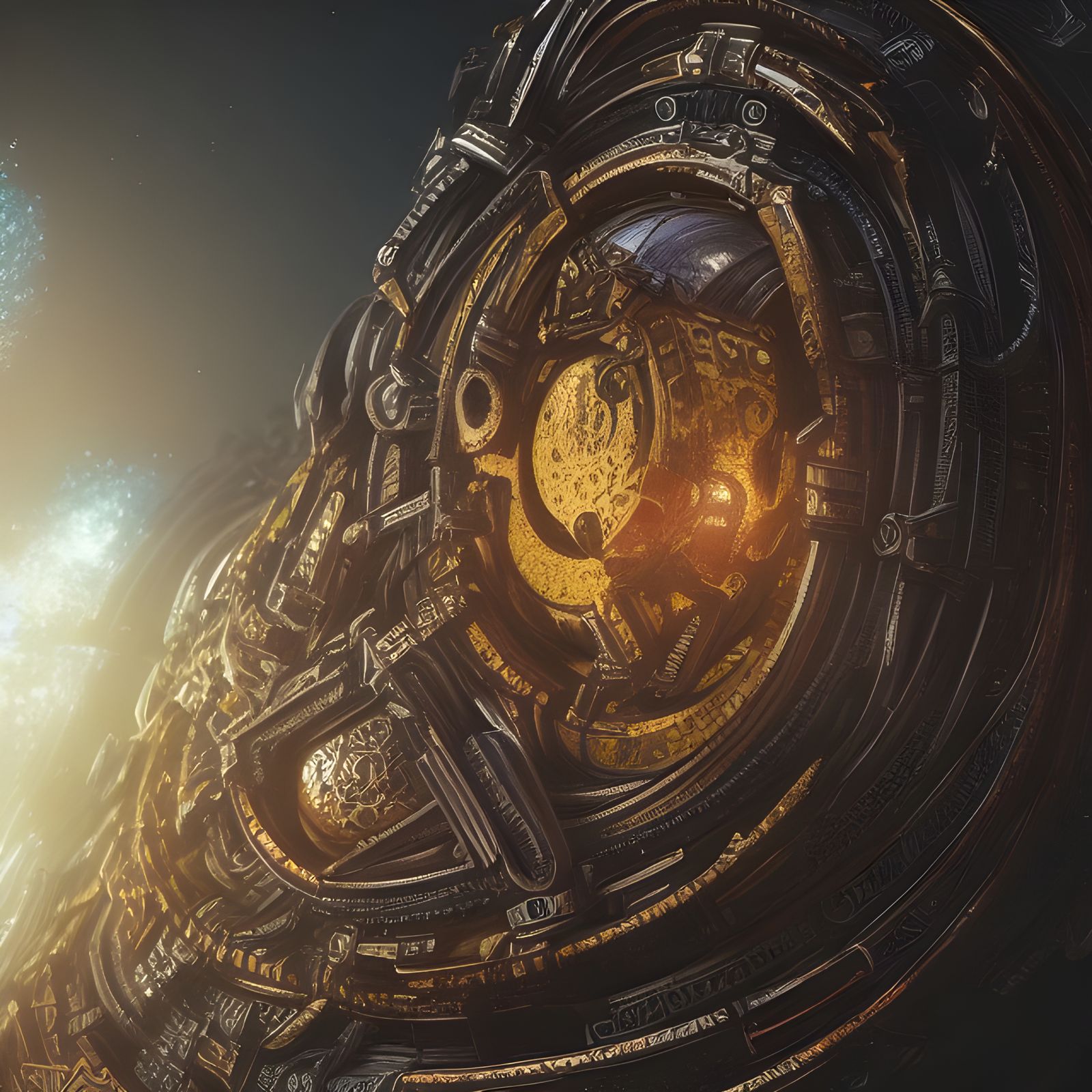 Detailed Ferro Fractals in Cinematic Hypermaximalist Style