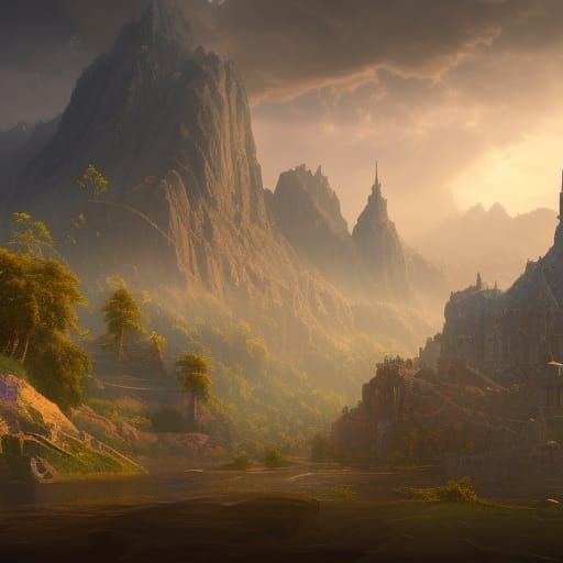 Detailed Matte Painting of Jesus in Fantasy Art