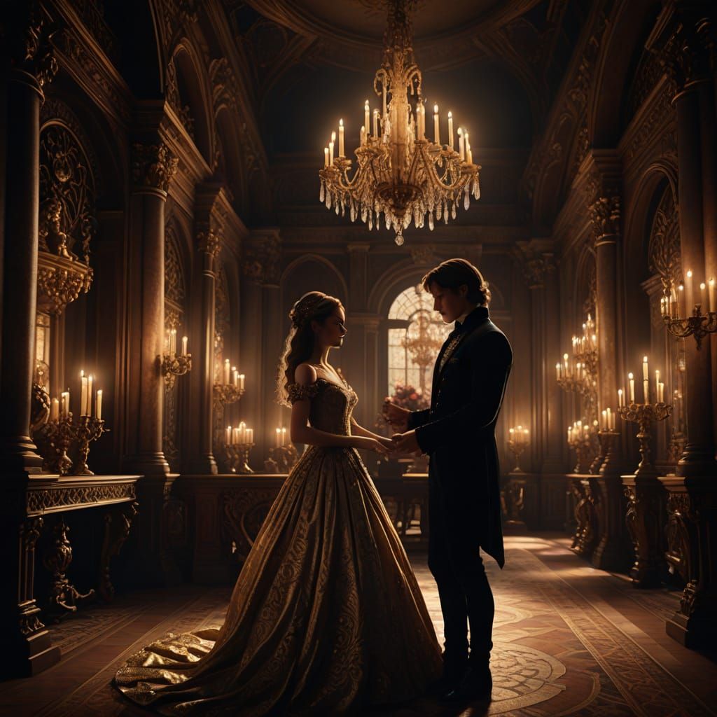 Ethereal Moonlit Encounter: Romeo and Juliet's Whispers