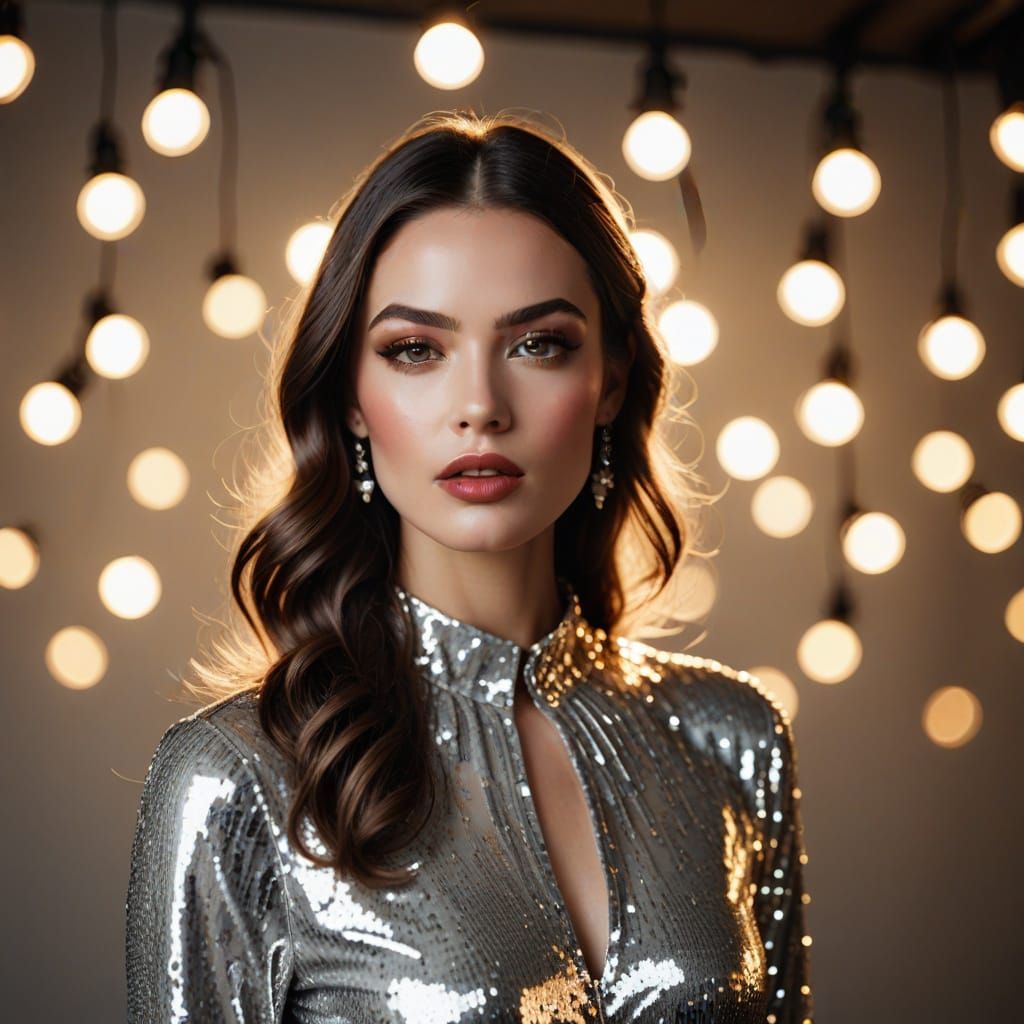 Glamorous Studio Portrait in High-Key Lighting