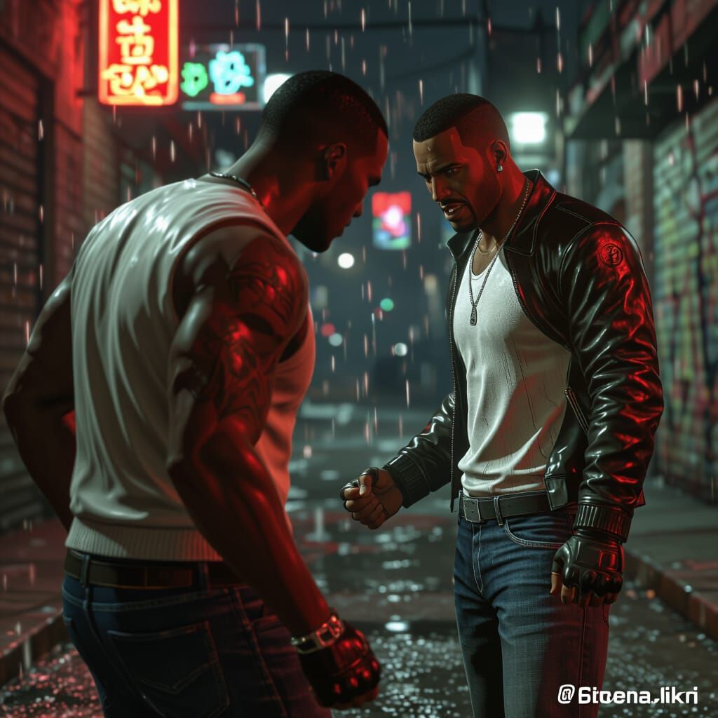 CJ in Gritty Cyberpunk Street Fight