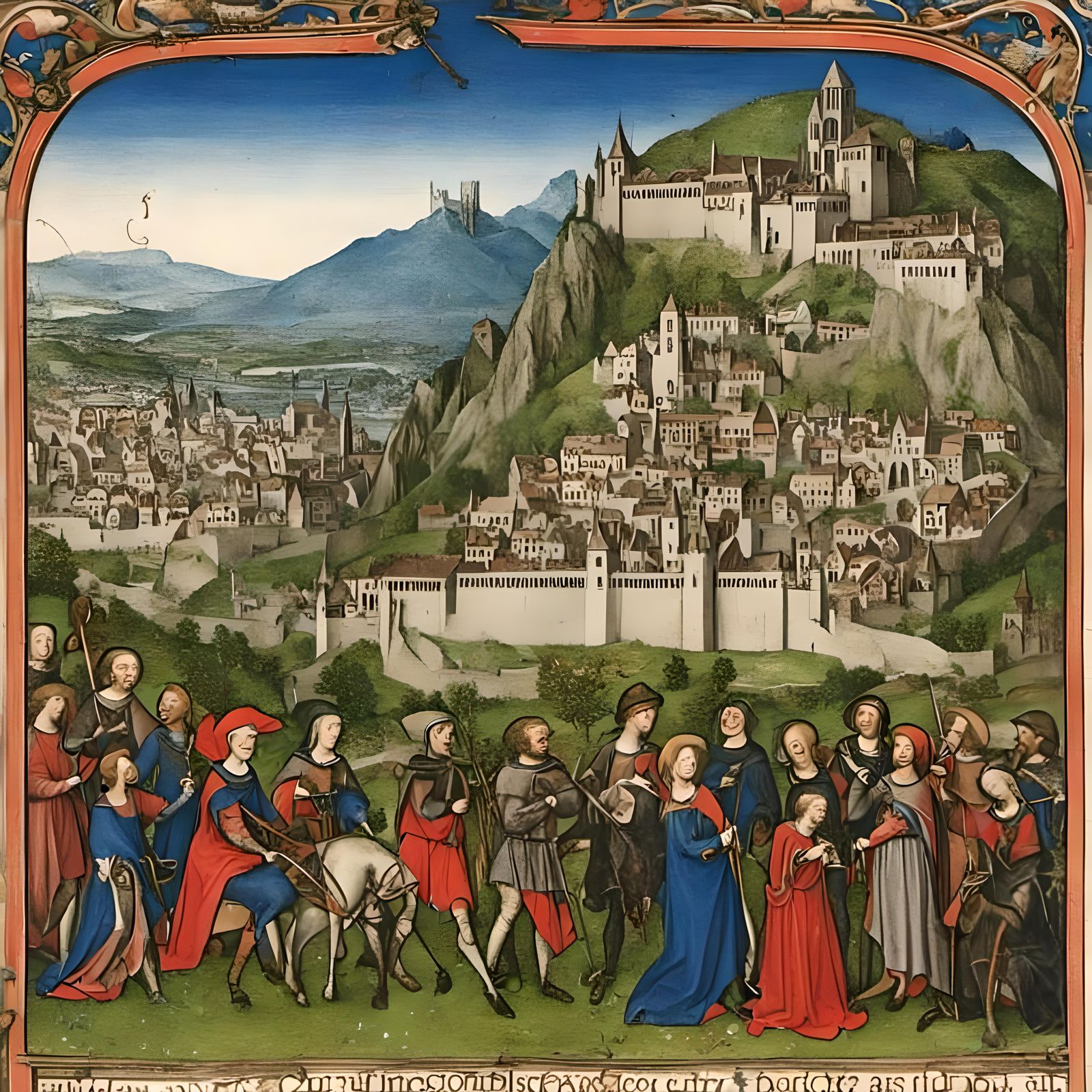 Medieval Grenoble Surrounded by Mountains