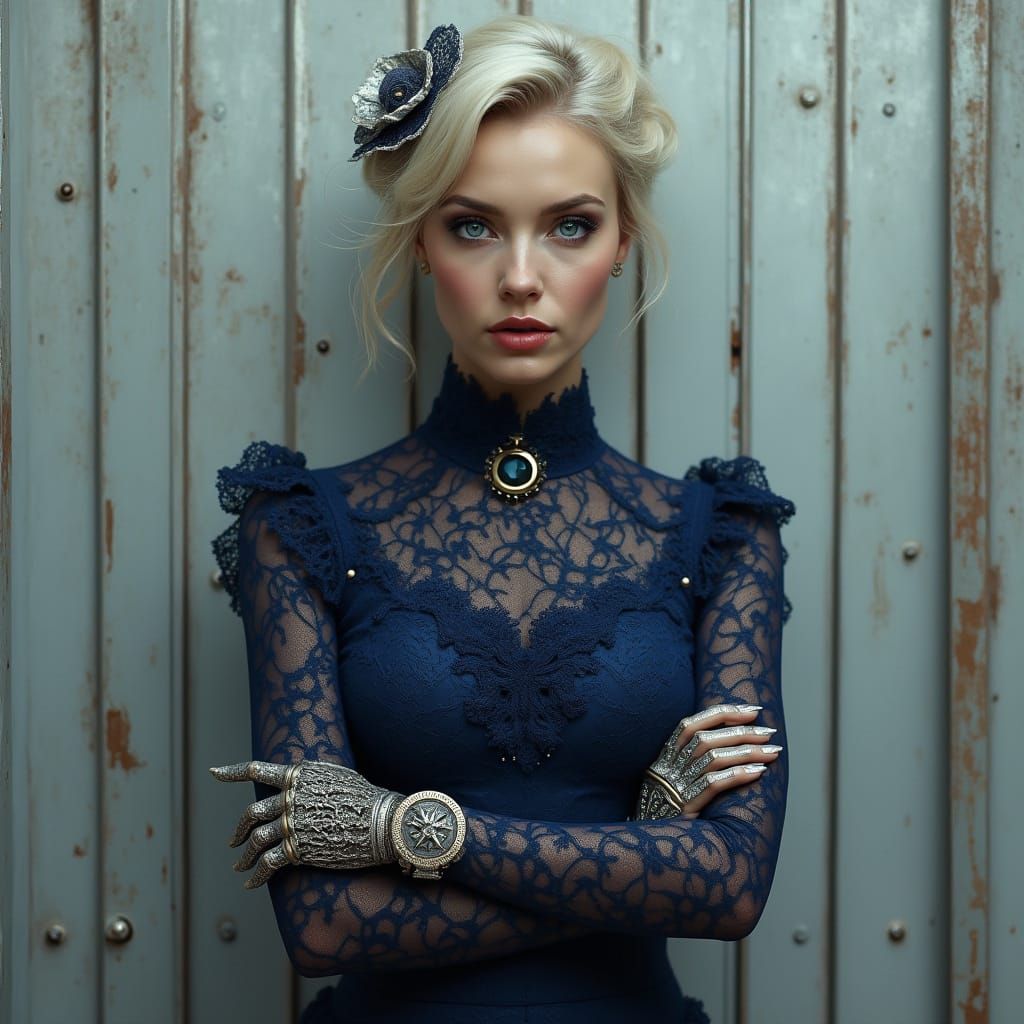 Steampunk Woman Quantum Portrait in Digital Art Style