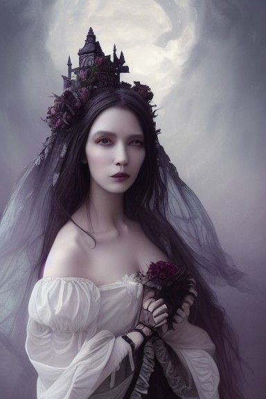 Gothic Portrait in Expressionist Style