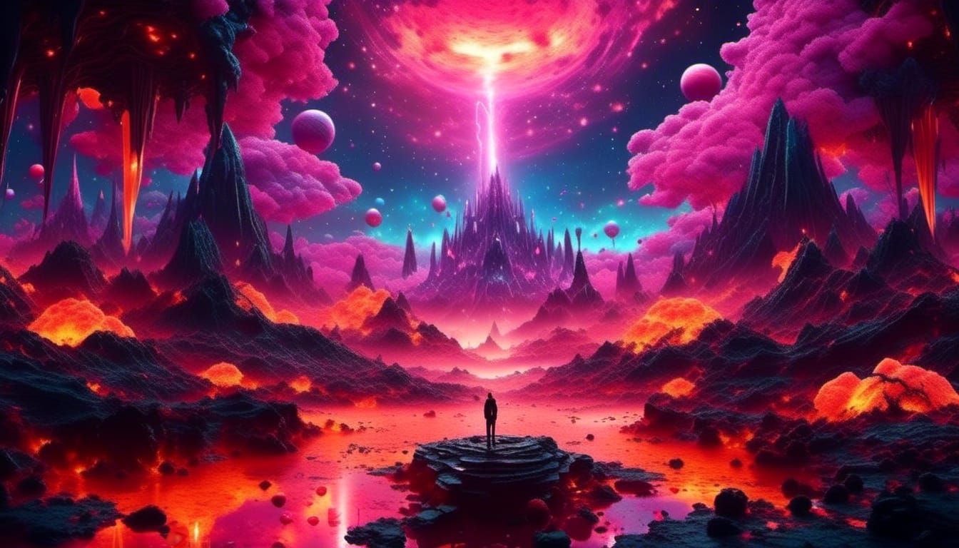 Fiery Lava Cosmic Galactic Spacescape