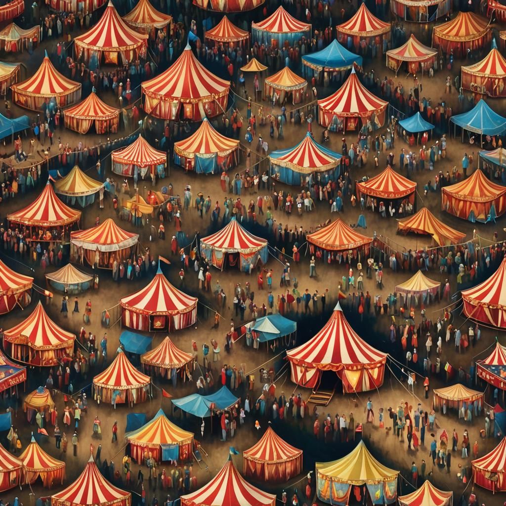 Photorealistic Close-Up of a Vibrant Circus Show