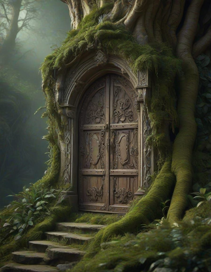 Whimsical Forest Entrance in Mysterious Twilight