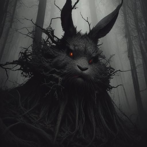 Menacing Rabbit Tears a Soul in Dark Forest