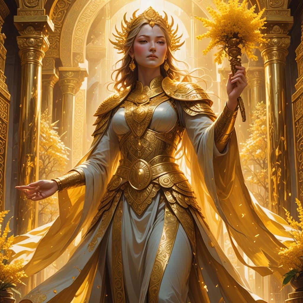 Divine Goddess in Radiant Shrine