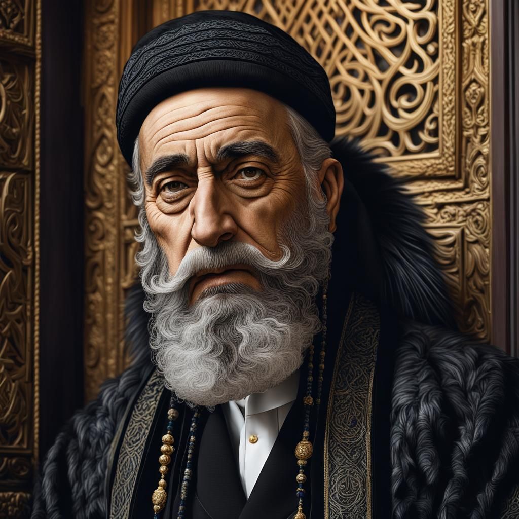 Hasidic Man in Traditional Attire: Vivid Digital Art
