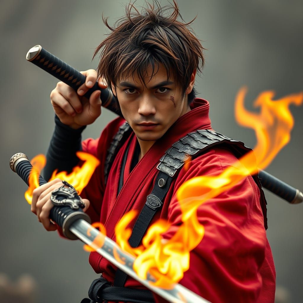 Gritty Realistic Kai in Fierce Fighting Pose