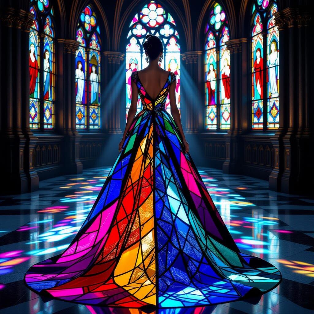 Stunning Gown Inspired by Stained Glass Cathedral Windows