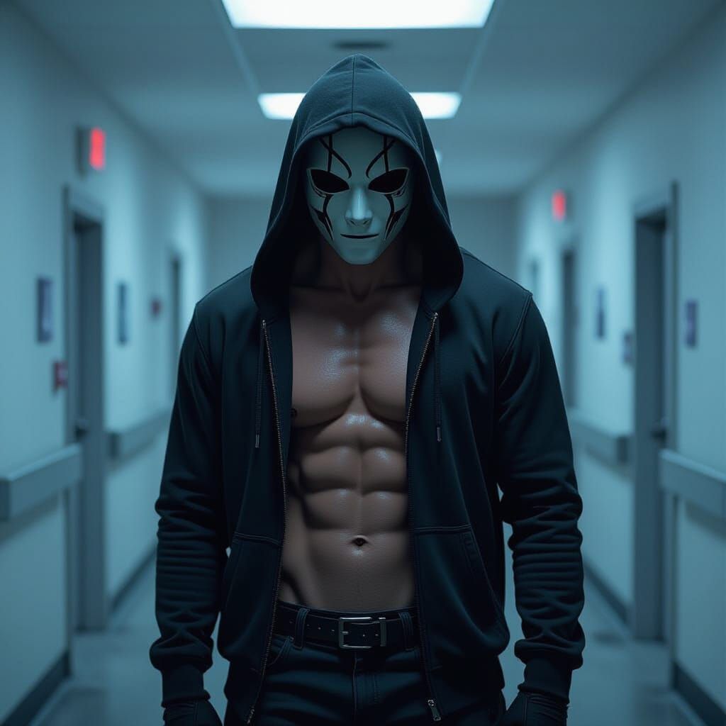 Eyeless Jack in Abandoned Hospital Hallway