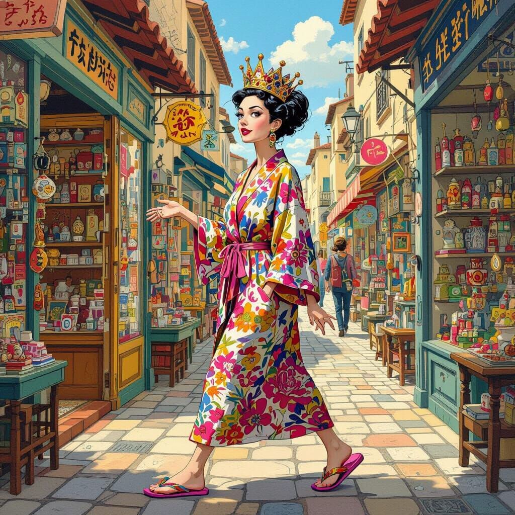 Sharron's Whimsical Quest for a Crown in Surreal Town