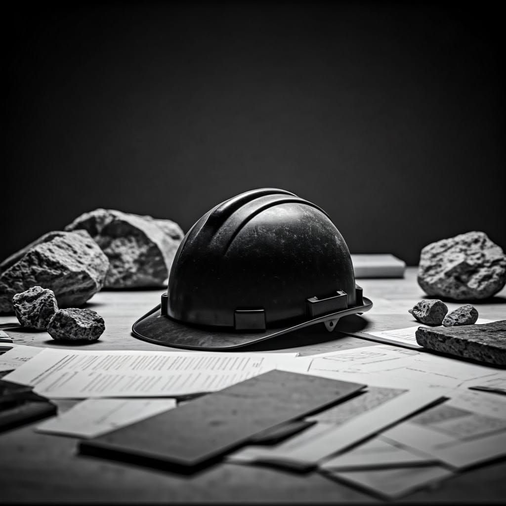 High Contrast Still Life of Helmet in Film Noir