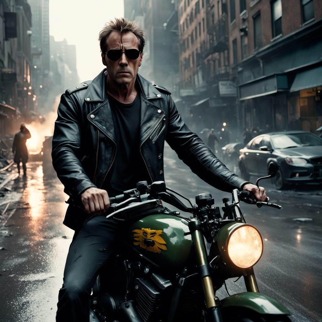 Cyberpunk Fox Hero Defies Rioters in Rainy City Streets