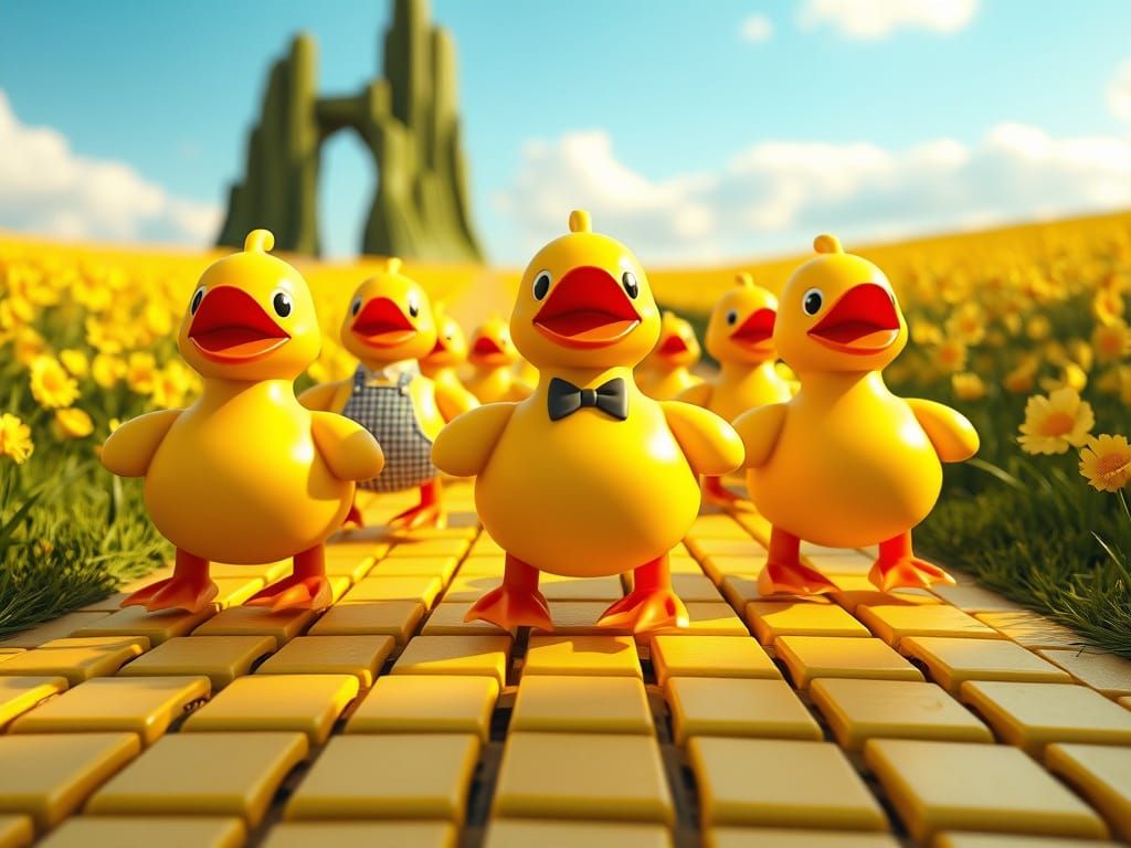 Whimsical Wizard of Oz Scene in 3D Pop Art Style