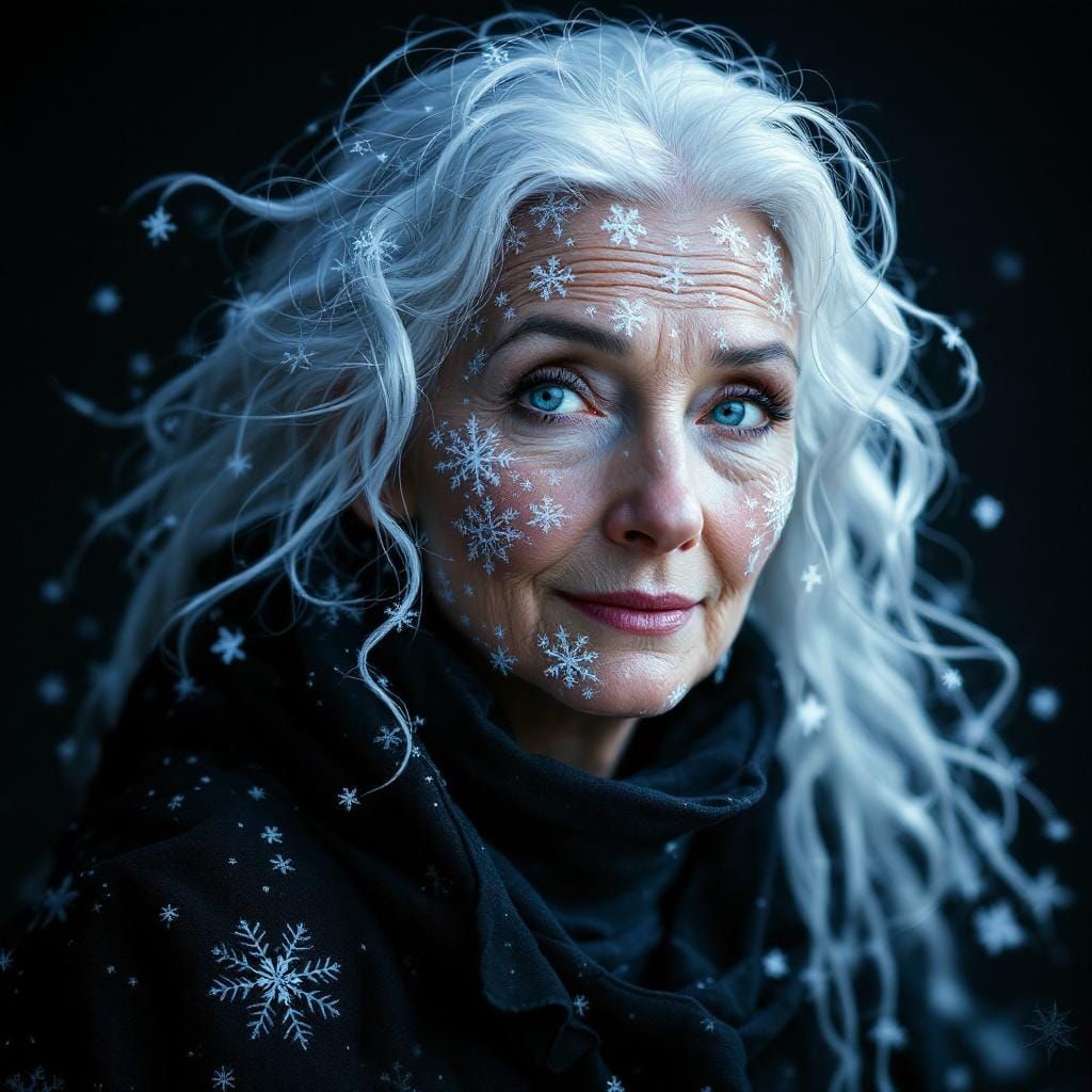 Snowflake Woman: Fantasy Concept Art in 8K